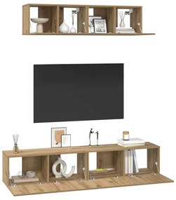 TV Szekrény Szett 4 pcs kézműves tölgy Közepes 80 x 30 x 30 cm