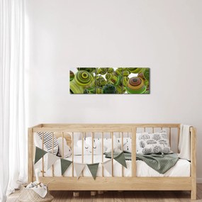 Csíkos gömbök képe (órával) (90x30 cm)