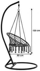 Szürke KOLUMBIA függőfotel állvánnyal