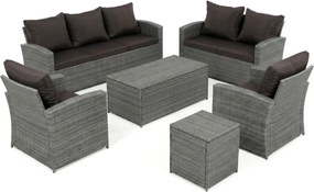 Kerti bútor garnitúra, polyrattan, szürke, AZ-F1911 GREY