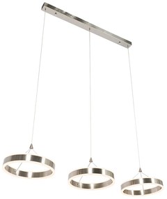 Acél lógólámpa téglalap alakú, LED-del, 3 fokozatú fényerő-szabályozóval, 3-lámpás - Lyani