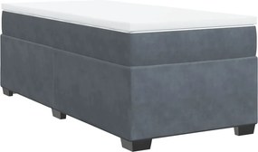 vidaXL sötétszürke bársony rugós ágy matraccal 80 x 200 cm