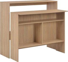 vidaXL tölgyfa színű bárasztal 2 asztallappal 130 x 40 x 120 cm