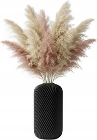 Váza művirág üveg 3D fekete magas 20cm dekoratív műanyag