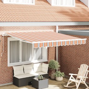 Kézi Behúzható Napellenző Többszínű Csíkokkal 350x250 cm