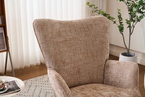 Hintaszék, relaxációs szék kordbársony kárpitozással, bézs-khaki színű