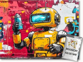 Fotótapéta Flizelina Fal Graffiti Urban Street Art Robot 100x75 ragasztó