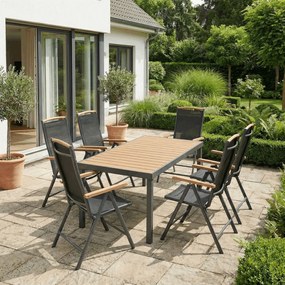 Kerti szék, alumínium, hálós kivitel, szürke, AZC-W1408 GREY