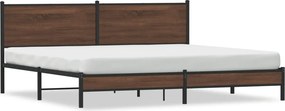 vidaXL barna tölgy színű fém ágykeret matrac nélkül 200 x 200 cm