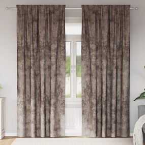 bársonyos függöny 2 db szemgombokkal, Kávébarnás 225x140 cm