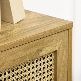 HOMCOM Tölgy Büfé Székállvány 2 Ajtóval és 4 Rekesszel - méretek: 90L x 32,5W x 120H cm | Aosom