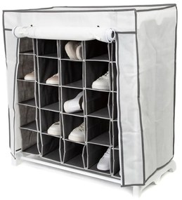 Shoes fekete-fehér textil cipőtartó állvány, 25 rekesz - Compactor