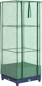 vidaXL rattan megjelenésű magaságyás melegháztakaróval 40x40x123 cm