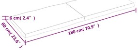 sötétbarna kezelt tömör asztallap 180x60x(2-6) cm