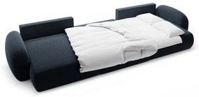 Sötétkék zsenília kinyitható-tárolóhelyes (U alakú) sarokkanapé Tonale – Cosmopolitan Design