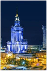 Poszterek 60x90 Varsó éjszaka Palota