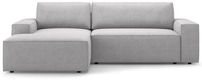 Világosszürke buklé kinyitható sarokkanapé (bal oldali) Jodie – Micadoni Home