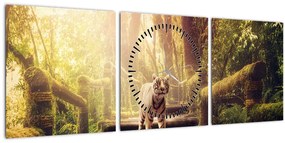 Tigris a dzsungelben képe (órával) (90x30 cm)