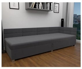 Kárpitozott heverő univerzális fejvéggel és tárolóhellyel AMSTERDAM 90x200 cm szürke