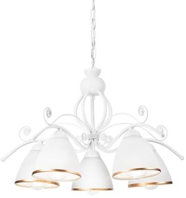Csillár láncon RETRO II 5xE27/60W/230V fehér