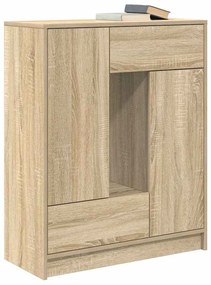 sonoma tölgy komód fiókokkal és ajtókkal 73x31x90 cm