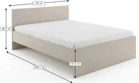 Ágy ELISA 140 x 200 cm, kasmír bézs Ágyrács: Ágyrács nélkül, Matrac: Coco Maxi 20 cm matrac