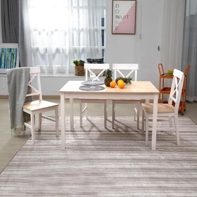 Catini KAMPALI Étkezőgarnitúra 4x szék + asztal - Fehér