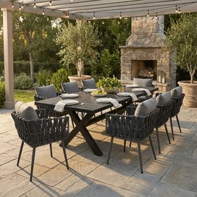 Kerti szék, fém, szövet, szürke, AZC-1105 GREY