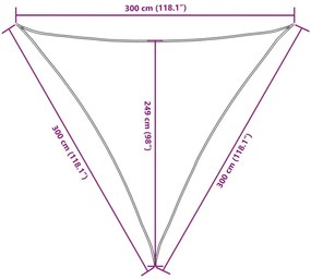 sötétzöld háromszög alakú oxford-szövet napvitorla 3 x 3 x 3 m