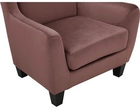 Rózsaszín bársony füles fotel Zhili - Støraa