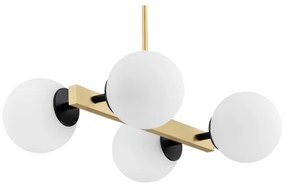 Argon 1767 - Csillár rúdon FREEMONT 4xE27/15W/230V arany/fehér/fekete