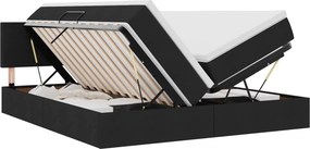 vidaXL Tárolós Ágy matracmal fejtámlával Fekete 200 x 200 cm Műbőr