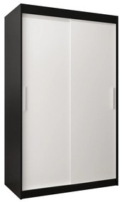 Ruhásszekrény 120 cm Toki (matt fekete + matt fehér). 1064807