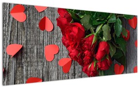 Kép - csokor rózsa (120x50 cm)