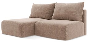 Világosbarna kinyitható-tárolóhelyes sarokkanapé (bal oldali) Kalena – Makamii