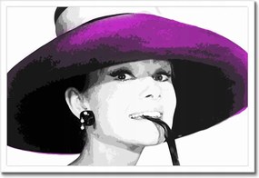 Poszterek keretben 60x40 Hepburn kalapban