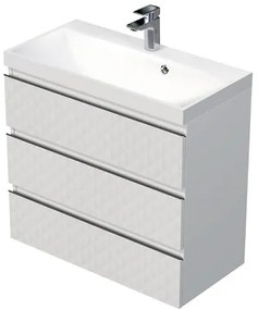 Fürdőszobaszekrény mosdóval SAT Cube Way 80x71x40 cm fehér matt CUBE3D803ZB