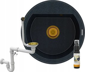 Gránit Mosogató Egymedencés Kerek Konyhai Arno Golden Szifon