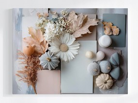 Poszter Őszi Kompozíció Boho Tök Virágok Levelek 80x60