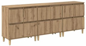 Oldalszekrények 3 pcs Artisan tölgy 60 x 35 x 70 cm Faanyag