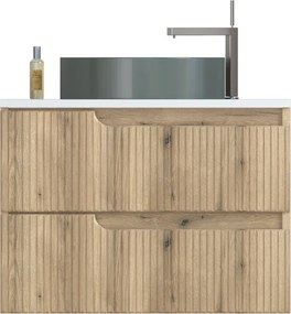 Piramida EURIDIKA fali fürdőszobabútor - mosdópult mosdó nélkül -2 fiókos - PINO TÖLGY - 75 x 48 x 53 cm