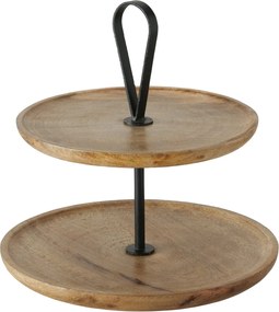 Dekorációs Patera Mangófa, Átmérő 35 CM Barna