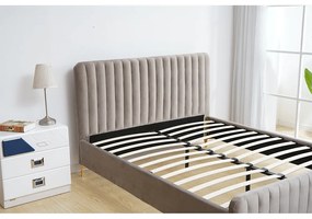 Franciaágy 140 cm Karilla (szürke + barna). 1017200