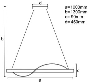 LED állítható fényerejű csillár kábellel LED/70W/230V 3000-6500K + DO