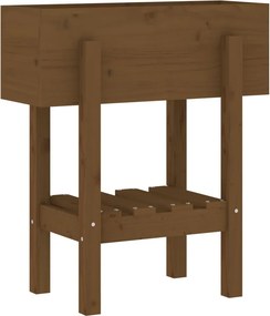 vidaXL mézbarna tömör fenyőfa növénytartó 62x30x69 cm