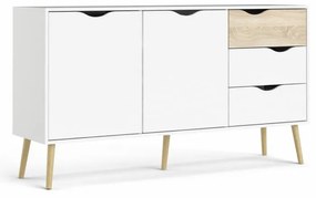 Fehér komód OSLO 75381 3 fiókkal