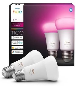 2 darabos LED fényerőszabályozható izzó szett Philips Hue WACA E27/8,1W/230V 1000-20000K