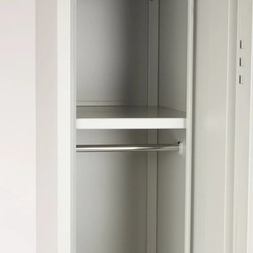 Fém szekrény paddal, 60 x 85 x 185 cm, hengerzár, szürke - RAL 7035