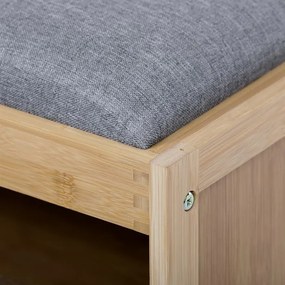 Natúr Bambusz Cipős Szekrény, Szürke Részletekkel. DR-N1014 GREY2