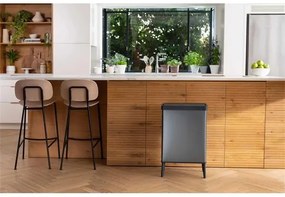 Fedeles szemetes, nyomógombos, 54 liter, CURVER Verto High, szürke/fekete (UCVEH54F)